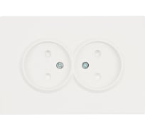 Розетка 2-местная STEKKER с защитной шторкой, б/з, 250В, 16А, серия Эмили, RST16-5116-01, белый фарфор, soft touch, 49877