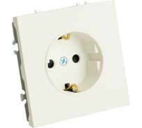 Розетка 1-местная STEKKER с защитной шторкой с/з (механизм), 250В, 16А, серия Эмили, RST16-5110-01, белый фарфор, soft touch, 49880
