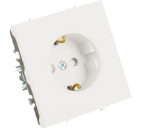 Розетка 1-местная STEKKER с защитной шторкой с/з (механизм), 250В, 16А, серия Эмили, RST16-5110-01, белый фарфор, soft touch, 49880