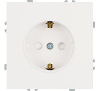 Розетка 1-местная STEKKER с защитной шторкой с/з (механизм), 250В, 16А, серия Эмили, RST16-5110-01, белый фарфор, soft touch, 49880