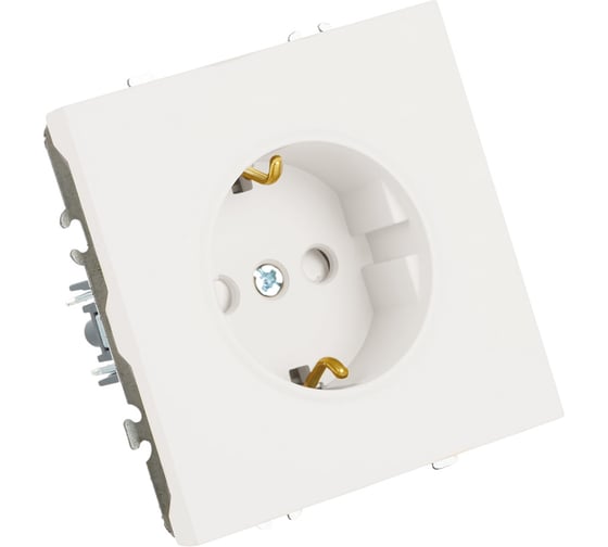 Розетка 1-местная STEKKER с защитной шторкой с/з (механизм), 250В, 16А, серия Эмили, RST16-5110-01, белый фарфор, soft touch, 49880