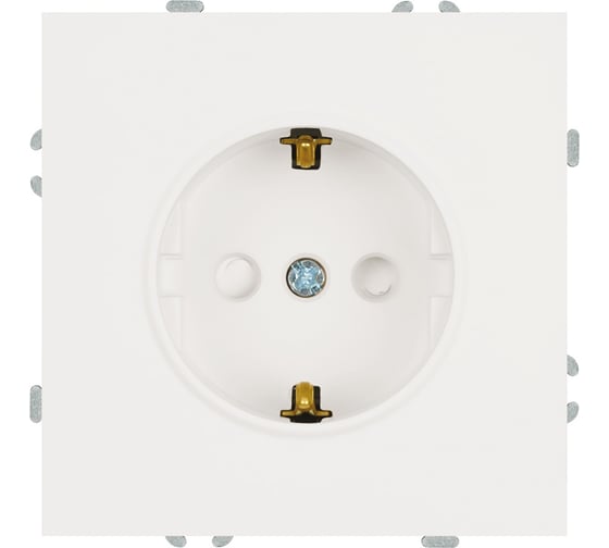 Розетка 1-местная STEKKER с защитной шторкой с/з (механизм), 250В, 16А, серия Эмили, RST16-5110-01, белый фарфор, soft touch, 49880
