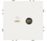 Розетка TV + компьютерная RJ-45 (механизм) STEKKER серия Эмили, RST00-5106-01, белый фарфор, soft touch, 49872 1