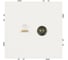 Розетка TV + компьютерная RJ-45 (механизм) STEKKER серия Эмили, RST00-5106-01, белый фарфор, soft touch, 49872 1