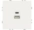 Розетка 2-местная USB + Type C (механизм) STEKKER 250В, 20W, серия Эмили, RST10-5115-01, белый фарфор, soft touch, 49879 1
