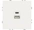 Розетка 2-местная USB + Type C (механизм) STEKKER 250В, 20W, серия Эмили, RST10-5115-01, белый фарфор, soft touch, 49879 1