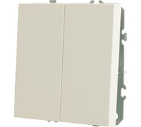 Переключатель 2-клавишный (механизм) STEKKER 250В, 10А, серия Эмили, RSW10-5107-01, белый фарфор, soft touch, 49869