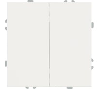 Переключатель 2-клавишный (механизм) STEKKER 250В, 10А, серия Эмили, RSW10-5107-01, белый фарфор, soft touch, 49869