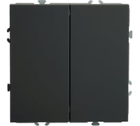 Переключатель 2-клавишный (механизм) STEKKER 250В, 10А, серия Эмили, RSW10-5107-05, черный уголь, soft touch, 49843