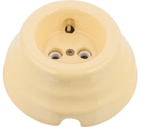 Розетка керамическая Interior Electric с з/м серии "АСТОРИЯ" латунь слоновая кость РСЗК/л03