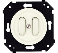 Выключатель 2-клавишный Bironi (скрытый монтаж), пластик, цвет Слоновая кость матовый (клавишный) B3-222-211M