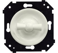 Выключатель 1-клавишный проходной Bironi (скрытый монтаж), Слоновая кость матовый B3-201-211M