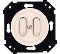 Выключатель 2-клавишный Bironi (скрытый монтаж), пластик, цвет Песочное золото матовый (клавишный) B3-222-24M