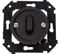 Выключатель 1-клавишный проходной Bironi (скрытый монтаж), пластик, цвет Коричневый матовый (клавишный) B3-221-22M