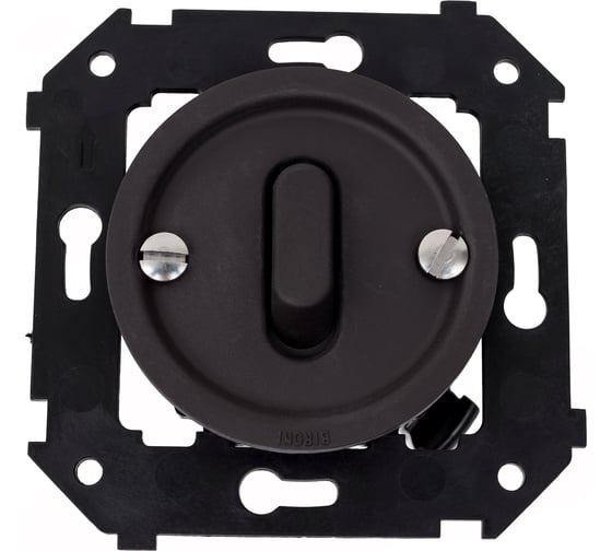 Выключатель 1-клавишный проходной Bironi (скрытый монтаж), пластик, цвет Коричневый матовый (клавишный) B3-221-22M 1