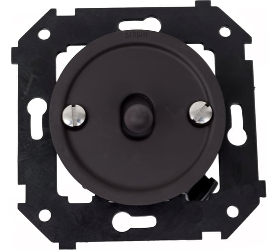 Выключатель 1-клавишный проходной Bironi (скрытый монтаж), пластик, цвет Коричневый матовый (тумблерный) B3-231-22M 1