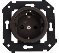 Розетка Bironi с З.К. (скрытый монтаж), Коричневый матовый B3-101-22M