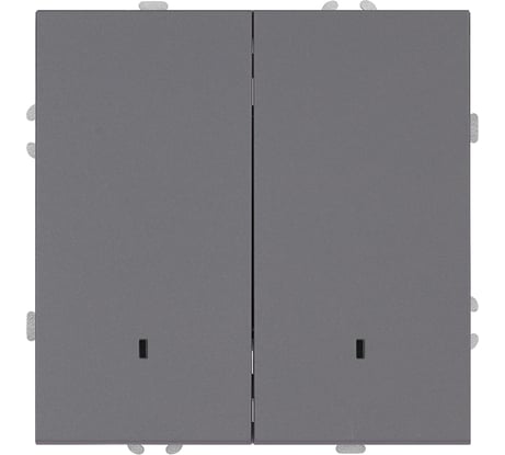 Выключатель 2-клавишный STEKKER c индикатором (механизм), 250В, 10А, серия Эмили, RSW10-5102-10, платиново-серый, soft touch, 49942