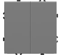 Переключатель 2-клавишный STEKKER (механизм), 250В, 10А, серия Эмили, RSW10-5107-10, платиново-серый, soft touch, 49947