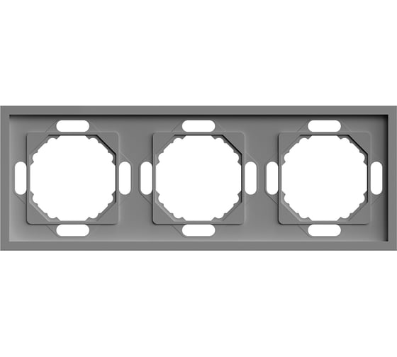 Рамка STEKKER PFR00-5003-10 3-местная, серия Эмили, платиново-серый, soft touch, 49964 34663399