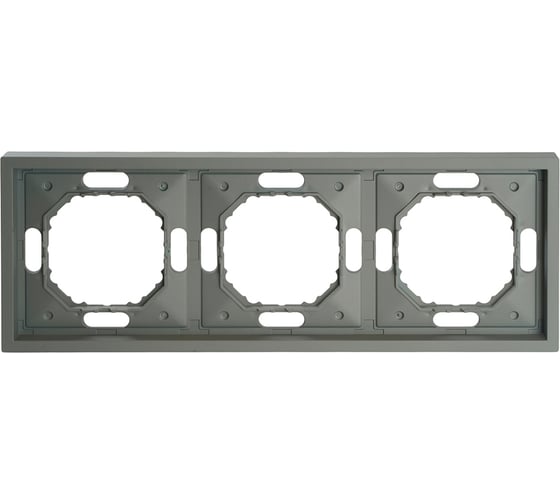Рамка STEKKER PFR00-5003-10 3-местная, серия Эмили, платиново-серый, soft touch, 49964 1