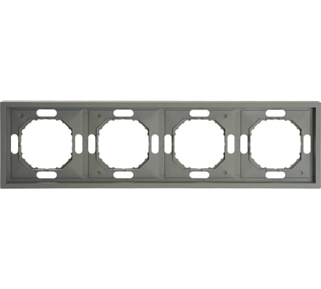 Рамка STEKKER PFR00-5004-10 4-местная, серия Эмили, платиново-серый, soft touch, 49965