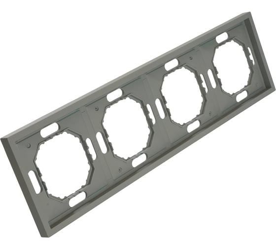 Рамка STEKKER PFR00-5004-10 4-местная, серия Эмили, платиново-серый, soft touch, 49965