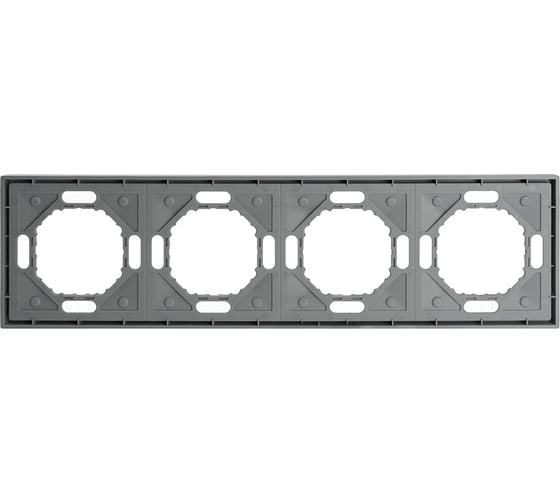 Рамка STEKKER PFR00-5004-10 4-местная, серия Эмили, платиново-серый, soft touch, 49965