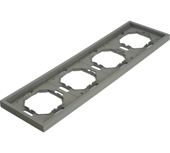 Рамка STEKKER PFR00-5004-10 4-местная, серия Эмили, платиново-серый, soft touch, 49965