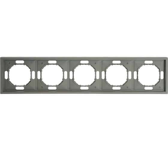 Рамка STEKKER PFR00-5005-10 5-местная, серия Эмили, платиново-серый, soft touch, 49966 1