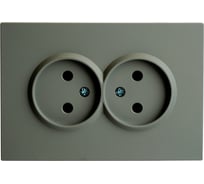 Розетка 2-местная STEKKER с защитной шторкой, б/з, 250В, 16А, серия Эмили, RST16-5116-10, платиново-серый, soft touch, 49955
