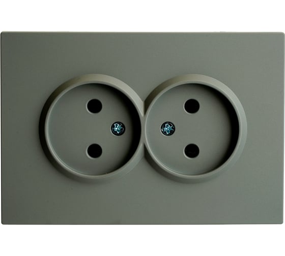 Розетка 2-местная STEKKER с защитной шторкой, б/з, 250В, 16А, серия Эмили, RST16-5116-10, платиново-серый, soft touch, 49955