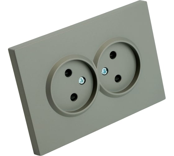 Розетка 2-местная STEKKER с защитной шторкой, б/з, 250В, 16А, серия Эмили, RST16-5116-10, платиново-серый, soft touch, 49955