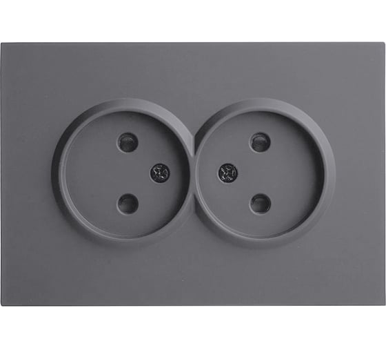 Розетка 2-местная STEKKER с защитной шторкой, б/з, 250В, 16А, серия Эмили, RST16-5116-10, платиново-серый, soft touch, 49955