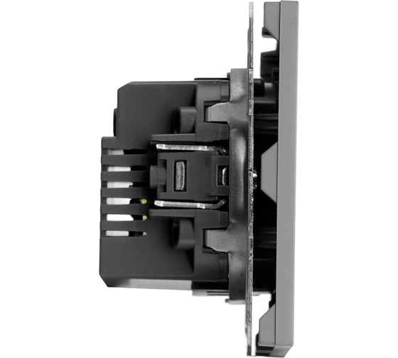 Розетка 2-местная STEKKER USB + Type C (механизм), 250В, 20W, серия Эмили, RST10-5115-10, платиново-серый, soft touch, 49957