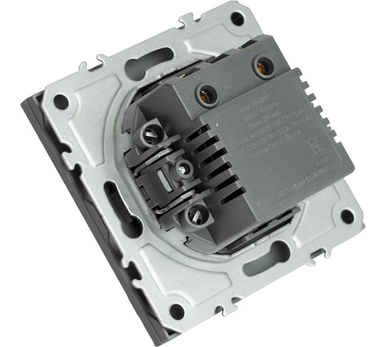 Розетка 2-местная STEKKER USB + Type C (механизм), 250В, 20W, серия Эмили, RST10-5115-10, платиново-серый, soft touch, 49957