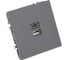 Розетка 2-местная STEKKER USB + Type C (механизм), 250В, 20W, серия Эмили, RST10-5115-10, платиново-серый, soft touch, 49957 2