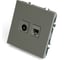 Розетка TV + компьютерная STEKKER RJ-45 (механизм), серия Эмили, RST00-5106-10, платиново-серый, soft touch, 49950 2