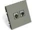 Розетка TV + компьютерная STEKKER RJ-45 (механизм), серия Эмили, RST00-5106-10, платиново-серый, soft touch, 49950 3