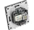 Розетка TV + компьютерная STEKKER RJ-45 (механизм), серия Эмили, RST00-5106-10, платиново-серый, soft touch, 49950 7