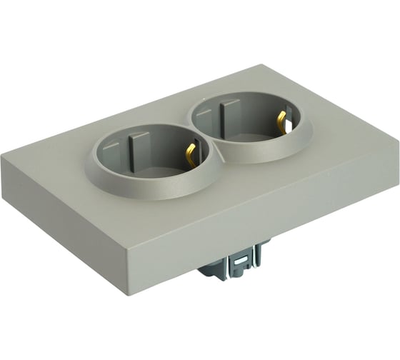 Розетка 2-местная STEKKER с защитной шторкой, с/з, 250В, 16А, серия Эмили, RST16-5114-10, платиново-серый, soft touch, 49960