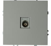 Розетка телевизионная STEKKER 1-местная (механизм), 75 Ом, 5-862МГц, серия Эмили, RST00-5108-10, платиново-серый, soft touch, 49953