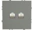 Розетка компьютерная STEKKER 2-местная RJ-45 (механизм), серия Эмили, RST00-5111-10, платиново-серый, soft touch, 49952 1