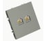 Розетка компьютерная STEKKER 2-местная RJ-45 (механизм), серия Эмили, RST00-5111-10, платиново-серый, soft touch, 49952 2