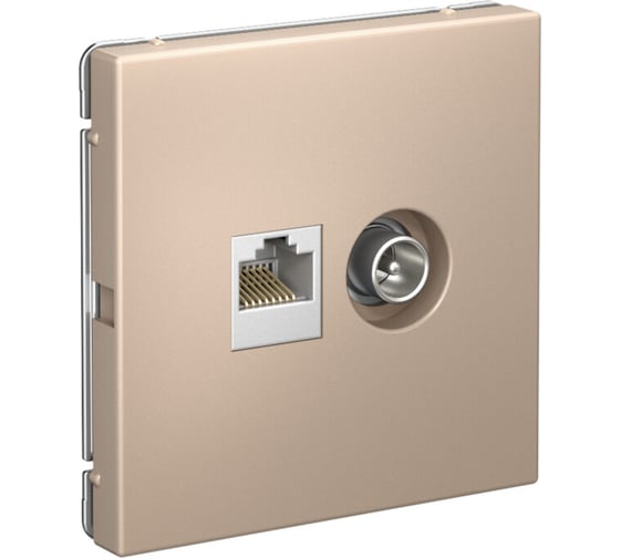 Розетка двойная ТВ + компьютерная RJ45, кат. 5Е Systeme Electric ArtGallery Песочный GAL001289