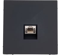 Розетка компьютерная RJ45, кат. 6A, Systeme Electric ArtGallery Карбон, механизм GAL001086