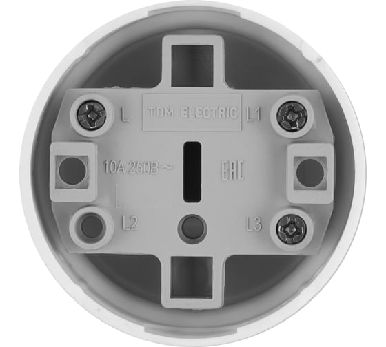 Переключатель на 2 направления 1-клавишный TDM ELECTRIC открытой установки IP20 10А белый "Ретро" SQ1806-0506