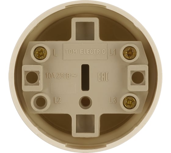 Переключатель на 2 направления 1-клавишный открытой установки TDM ELECTRIC IP20 10А слоновая кость "Ретро" SQ1806-0508