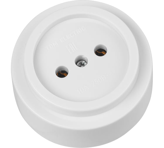 Розетка 2П открытой установки TDM ELECTRIC IP20 10А белая "Ретро" SQ1806-0525