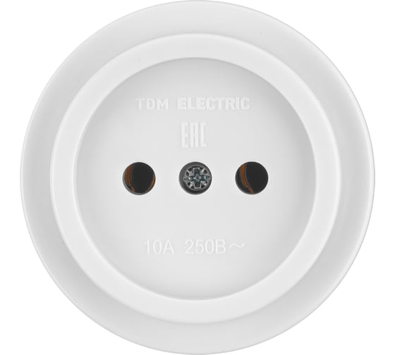 Розетка 2П открытой установки TDM ELECTRIC IP20 10А белая "Ретро" SQ1806-0525